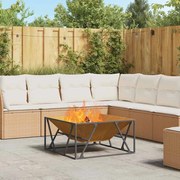 vidaXL Fogo Pit Quadrado 80x80x40 cm Aço Envelhecido