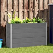 vidaXL Canteiro elevado para jardim WPC 150x50x91 cm cinzento