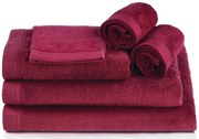 Toalhas banho 100% algodão penteado 580 gr. cor bordeaux: 1 Toalha 70x140 cm - 1 toalha 50x100 cm -  1 toalha 30x50 cm - 1 luva turco 15x21 cm