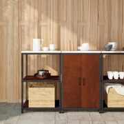 vidaXL Conjunto de Armazenamento de Cozinha 2 pcs Ferro Enferrujado