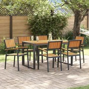 vidaXL Conjunto de Jantar de Jardim com 7 Peças em Madeira de Acácia e Metal
