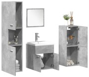 vidaXL 5 pcs conj. móveis casa banho derivados madeira cinza cimento