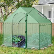 Mini estufa 179 x 100 x 167 cm portátil para exterior com capa de PE e estrutura metálica revestida à prova de oxidação Verde