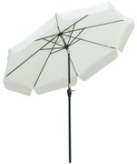 Outsunny Chapéu de Sol Jardim Ø266x250 cm Proteção UV50+ Alumínio Inclinável Teto Ventilação Manivela Resistente Bege | Aosom Portugal