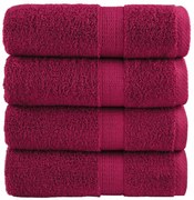 vidaXL Toalhas de bidé premium SOLUND 4 pcs 30x50 cm 600 gsm bordô