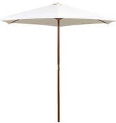 Guarda-sol com mastro em madeira 270x270 cm branco nata