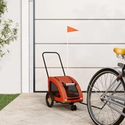 vidaXL Reboque bicicleta p/ animais tecido oxford/ferro laranja/cinza