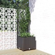 vidaXL Vaso/floreira jardim c/ treliça 40x40x136 cm PP preto