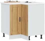 vidaXL Armário base canto cozinha Porto madeira carvalho artisiano