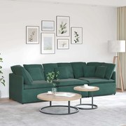vidaXL Sofá modular com almofadas veludo verde-escuro