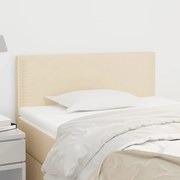vidaXL Cabeceira de cama tecido 100x5x78/88 cm creme