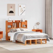 vidaXL Cama c/ estante sem colchão 120x200cm pinho maciço castanho-mel