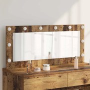 vidaXL Espelho de Maquiagem com Luzes LED Madeira Antiga 100x45x18 cm