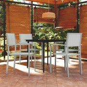 vidaXL 5 pcs conjunto de jantar para jardim branco