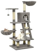 vidaXL Árvore para gatos c/ postes arranhadores sisal 122 cm cinzento