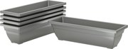 Outsunny Conjunto de 5 Vasos, Recipientes para plantas em plástico para terraço, jardim, varanda, 59 x 21 x 16 cm, Cinza | Aosom Portugal