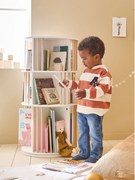 Estante-biblioteca giratória, com 3 níveis branco