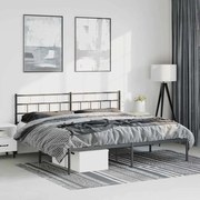 vidaXL Estrutura de cama com cabeceira 193x203 cm metal preto