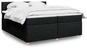 vidaXL Cama com molas/colchão 200x200 cm tecido preto