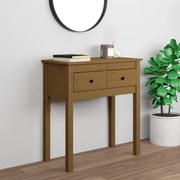 vidaXL Mesa consola 70x35x75 cm madeira de pinho maciça castanho mel