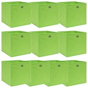 Caixas de arrumação 10 pcs 32x32x32 cm tecido verde