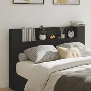 vidaXL Armário de cabeceira com luzes LED 160x16,5x103,5 cm preto