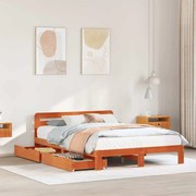 vidaXL Cama sem colchão 150x200 cm madeira pinho maciça castanho-mel