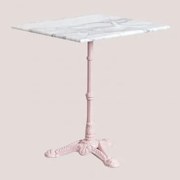 Mesa De Bar Quadrada Em Mármore Moka Rosa Algodão Doce - Sklum