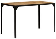 Mesa jantar madeira de mangueira maciça áspera + aço 120 cm