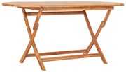 vidaXL Mesa de jardim dobrável 160x80x75 cm madeira de teca maciça