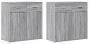 vidaXL Aparadores 2 pcs 79x38x80 cm derivados madeira cinzento sonoma
