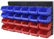 Organizador ferramentas montado na parede, 2 pçs, vermelho &amp; azul