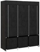 HOMCOM Guarda Roupa de Tecido Dobrável com 5 Prateleiras 2 Varões e 3 Gavetas em Tecido 125x43x162,5 cm | Aosom Portugal