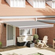 vidaXL Toldo Retrátil 400 × 300 cm Cinzento-claro