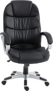 HOMCOM Cadeira de Escritório Ergonômica Giratória em Pele PU, Função Balanço, Altura Regulável, Capacidade 120kg, Preto | Aosom Portugal