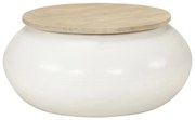 vidaXL Mesa de centro 51x51x27 cm madeira de mangueira maciça branco