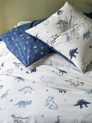 Conjunto capa de edredon + fronha de almofada para criança, Hello Dinos, Basics branco claro estampado