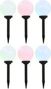 vidaXL Candeeiro solar de exterior LED 6 pcs esférico 20 cm RGB