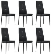 vidaXL Cadeiras de jantar 6 pcs couro artificial preto