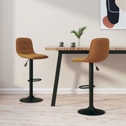 vidaXL Bancos de bar 2 pcs veludo castanho