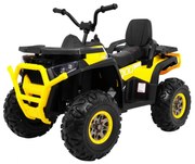 Moto 4 elétrica para crianças 12V 4x4 45W Deserto com Rodas Espuma EVA, Assento couro ecológico, som Crianças Até 30 kg Amarela