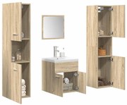 vidaXL 5 pcs conj. móveis casa banho derivados madeira carvalho sonoma