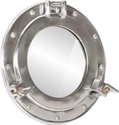 vidaXL Espelho de parede estilo escotilha Ø30 cm alumínio e vidro