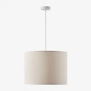 Lâmpada De Teto Suspensa Em Tecido Arlina Branco & Branco Partido Ø40 Cm - ?30 Cm Arlina - Sklum