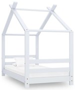 Estrutura de cama para crianças 70x140 cm pinho maciço branco