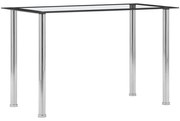 vidaXL Mesa de jantar 120x60x75cm vidro temperado preto e transparente
