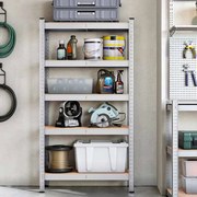 Prateleira arrumação garagens, escritórios, arrumos com estrutura em aço 30 x 75 x 150 cm prateado