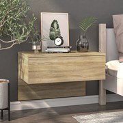 vidaXL Mesa de cabeceira montagem na parede cor carvalho sonoma