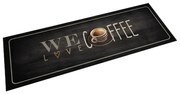 vidaXL Tapete de cozinha lavável 60x180 cm veludo texto café