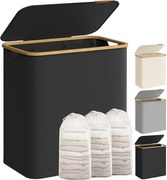 Cesto de roupa com tampa de grande capacidade, com 3 compartimentos. | SONGMICS | 60 x 38.5 x 70.5 cm | LCB515B01V1.